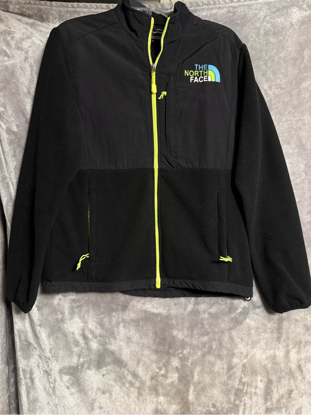 The North Face Denali Jacket with Neon Yellow Trim